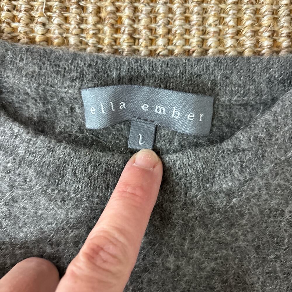 Ella Ember 100% Baby Alpaca Poncho Women's Large Gray - Picture 6 of 7